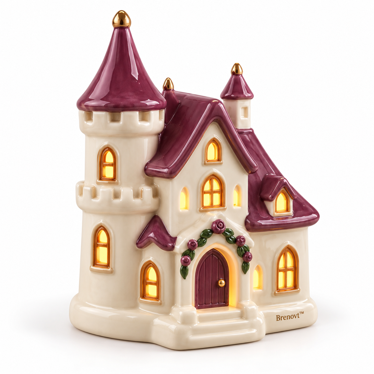 Brenovt™ Illuminated Ceramic Fairytale Castle main view