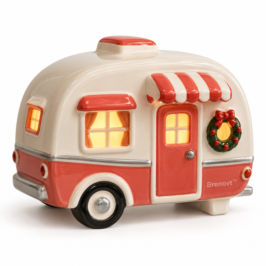 Brenovt™ Lighted Vintage Ceramic Camper main view