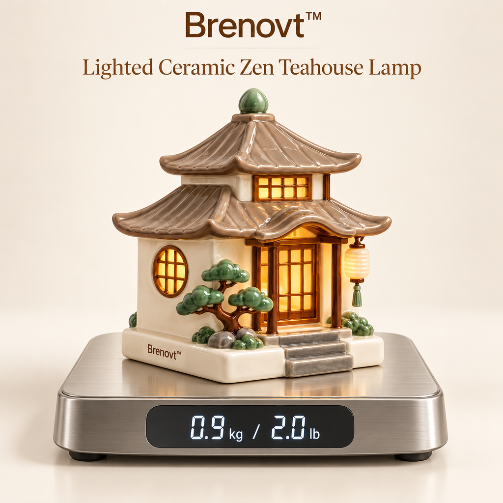 Brenovt™ Lighted Ceramic Zen Teahouse Lamp weight view