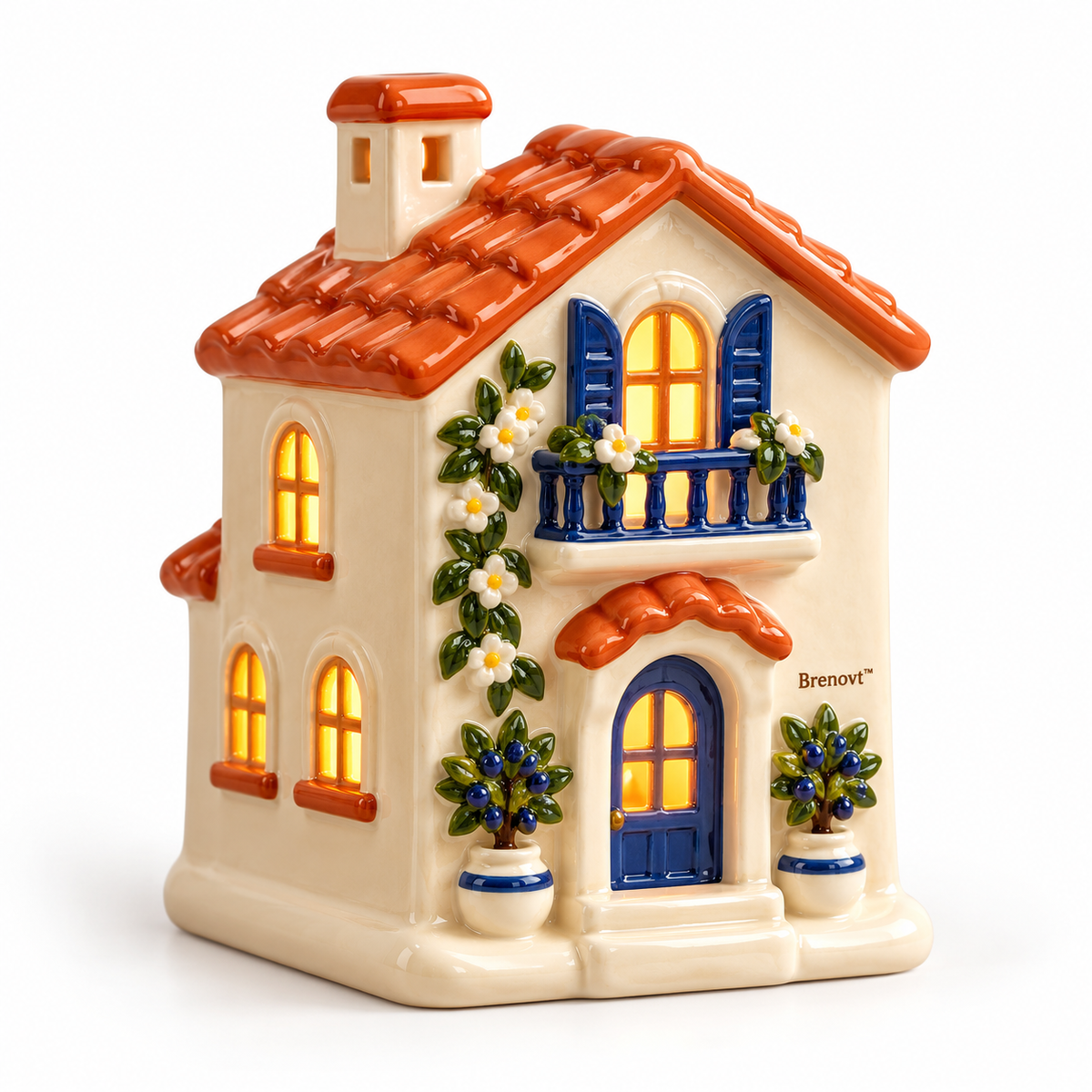 Brenovt™ Mediterranean Ceramic Cottage Light main view