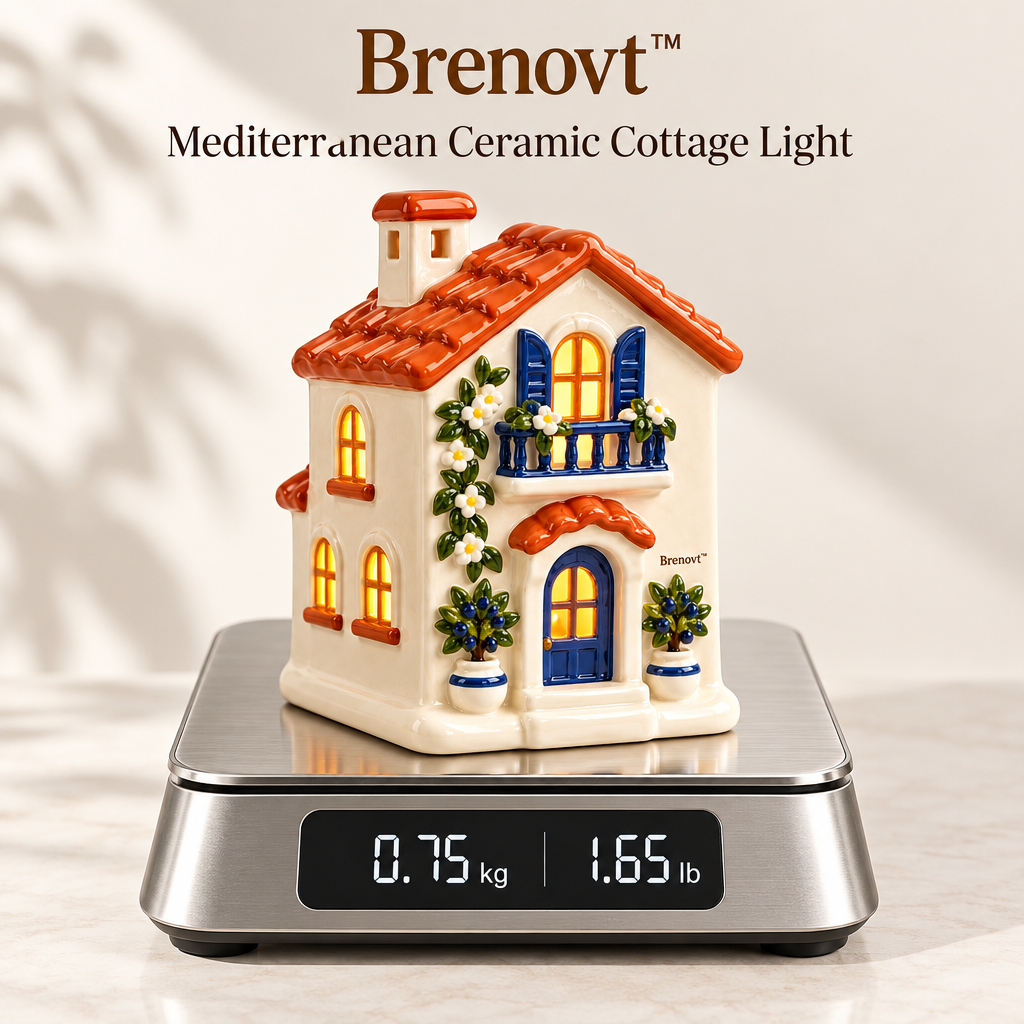 Brenovt™ Mediterranean Ceramic Cottage Light weight view