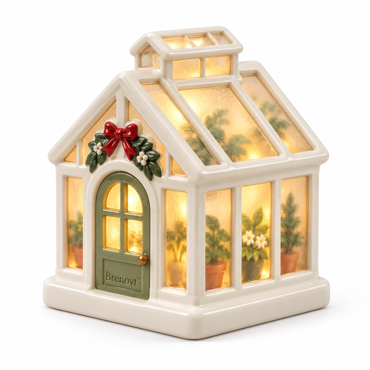 Brenovt™ Lighted Ceramic Greenhouse Night Light main view
