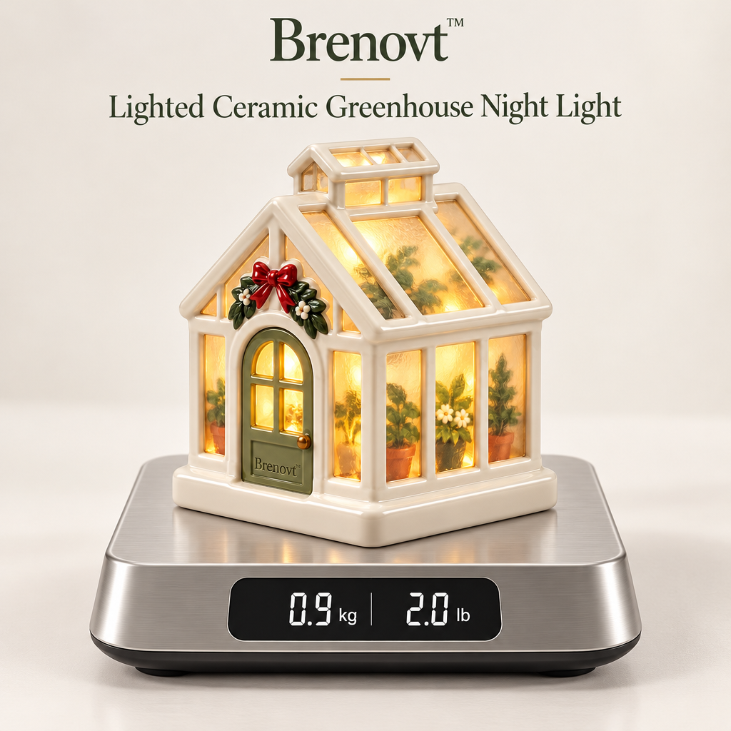 Brenovt™ Lighted Ceramic Greenhouse Night Light weight view