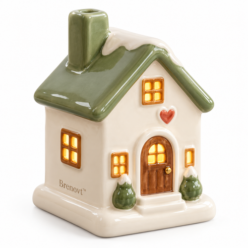 Brenovt™ Glowing Snowy Ceramic Cottage Nightlight main view